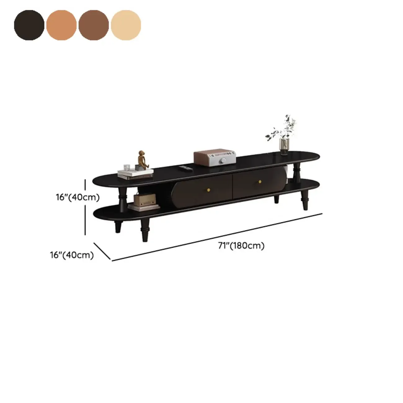 Durable Wooden TV Stand with Open Storage for Living Room #size