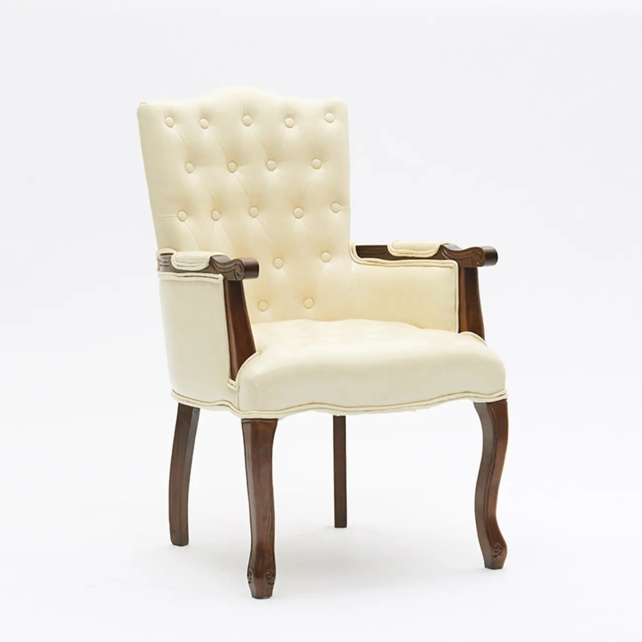 Vintage Leather Accent Chair with Tufted Design for Living Room Image - 13 | homeyfad