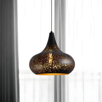 Modern Metal Black Dome Pendant Light Kitchen Island