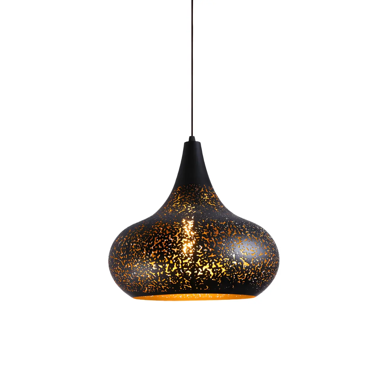 Modern Metal Black Dome Pendant Light Kitchen Island | homeyfad