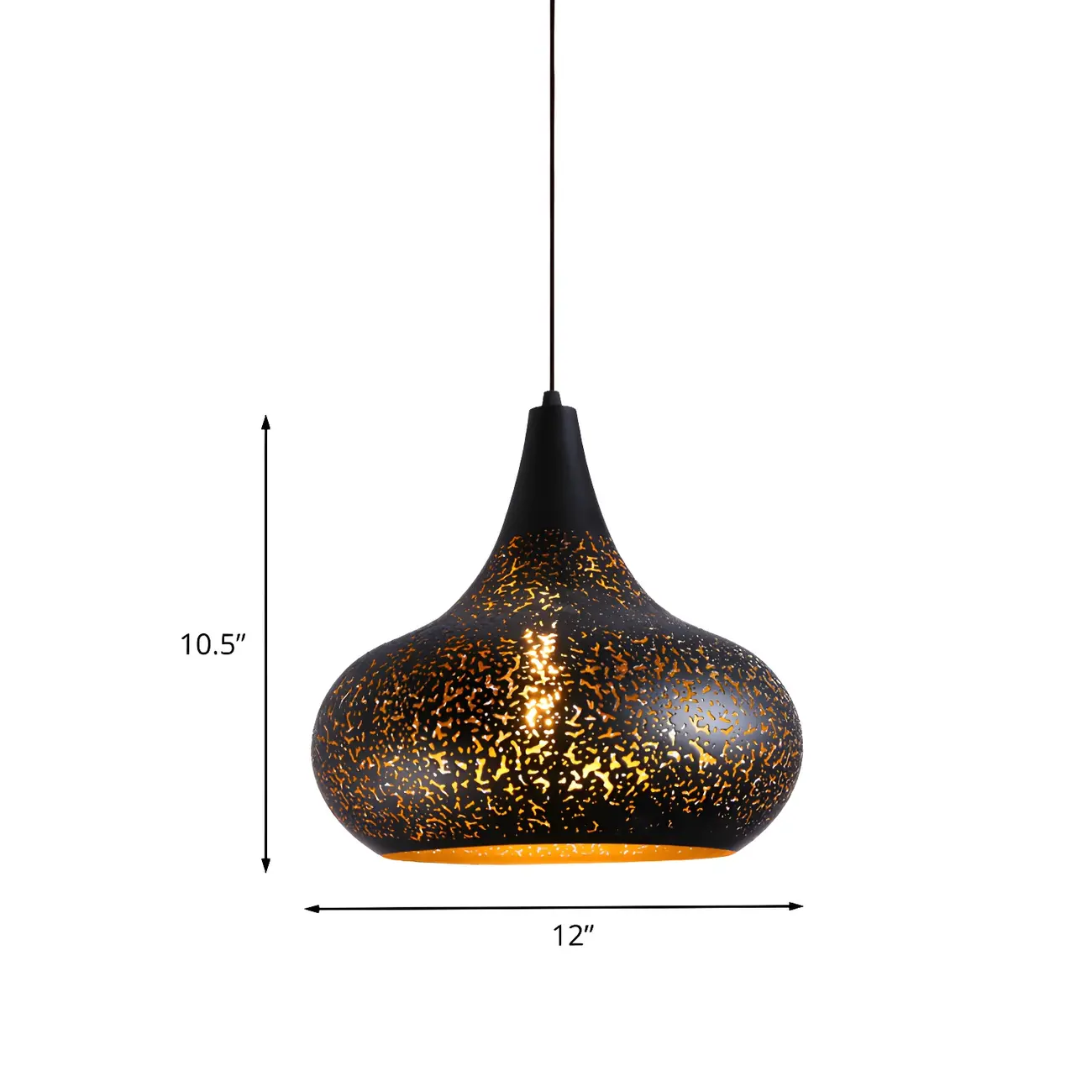 Modern Metal Black Dome Pendant Light Kitchen Island | homeyfad