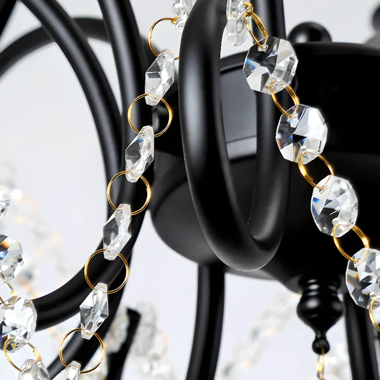 Gold Crystal Curved Metal Elegant Classic Crystal Chandelier Image - 8 | homeyfad