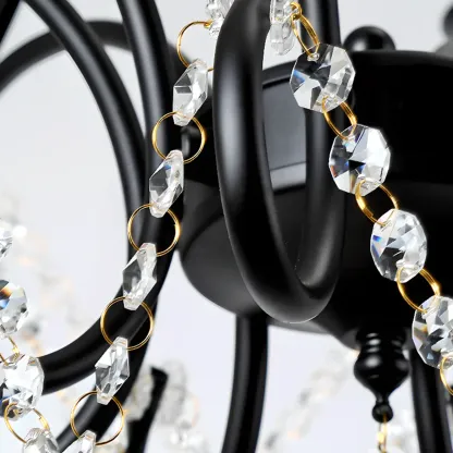 Gold Crystal Curved Metal Elegant Classic Crystal Chandelier Image - 8