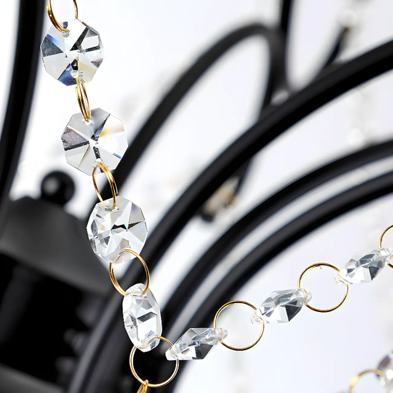 Gold Crystal Curved Metal Elegant Classic Crystal Chandelier Image - 9 | homeyfad