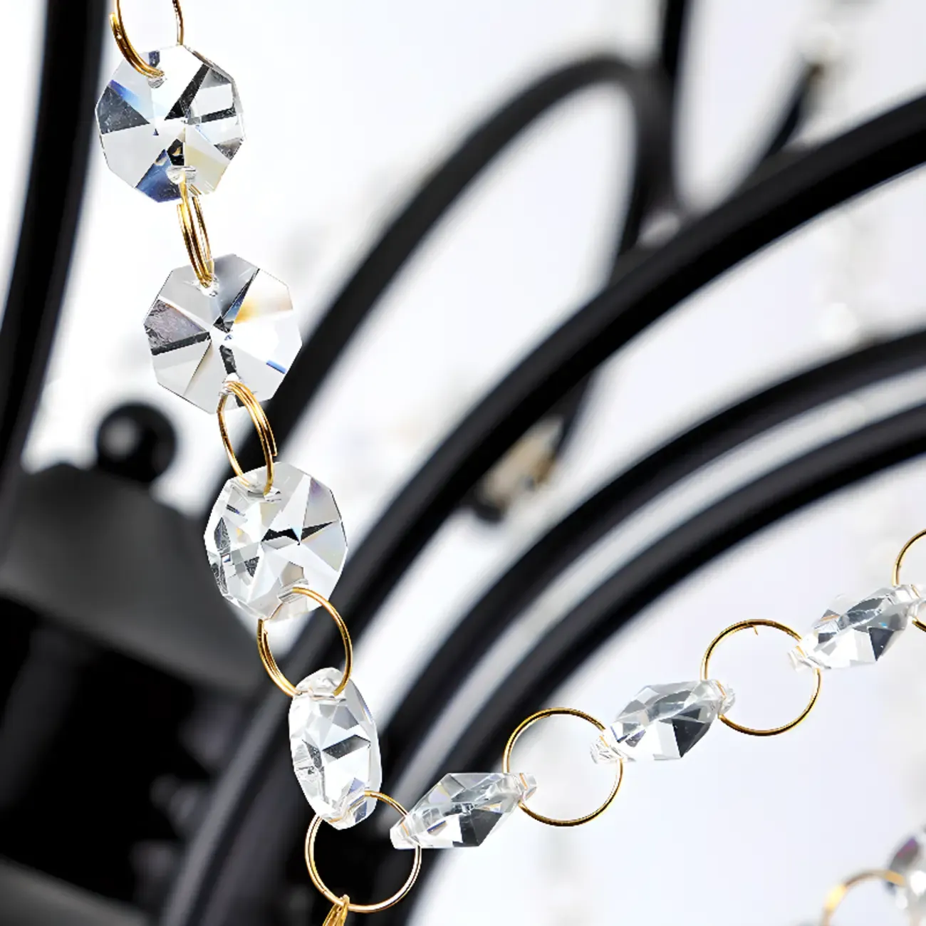 Gold Crystal Curved Metal Elegant Classic Crystal Chandelier Image - 9