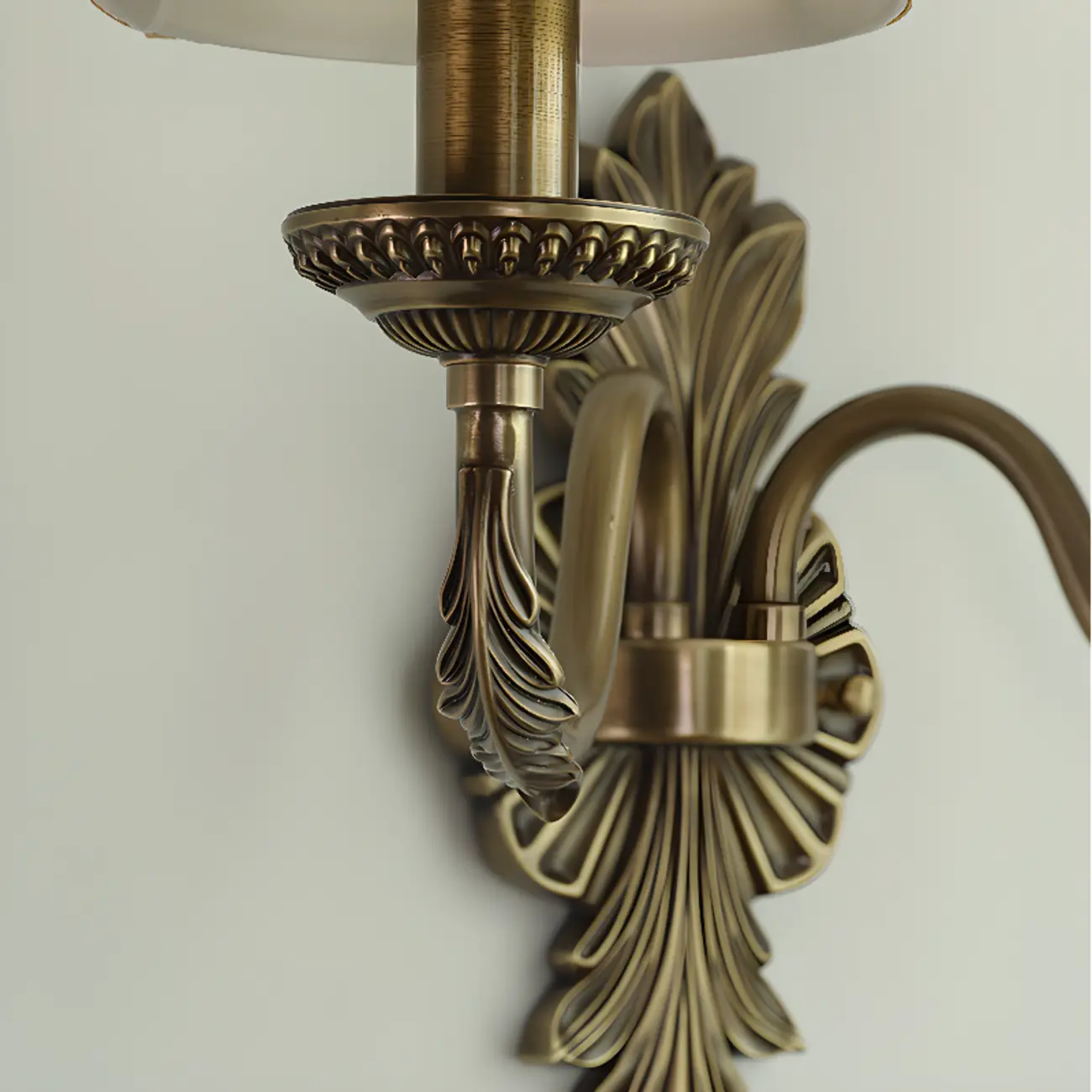Vintage Beige Brass Candelabra Wall Sconce with LED Light  Image - 10 | homeyfad