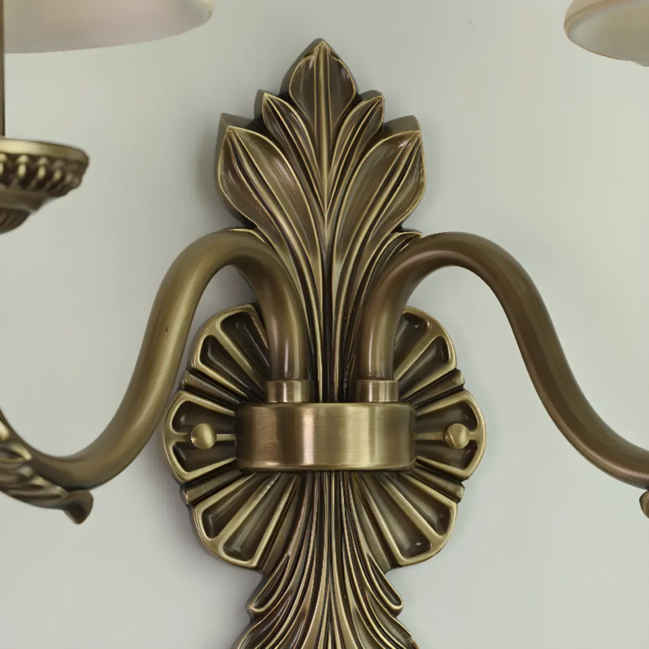 Vintage Beige Brass Candelabra Wall Sconce with LED Light  Image - 11