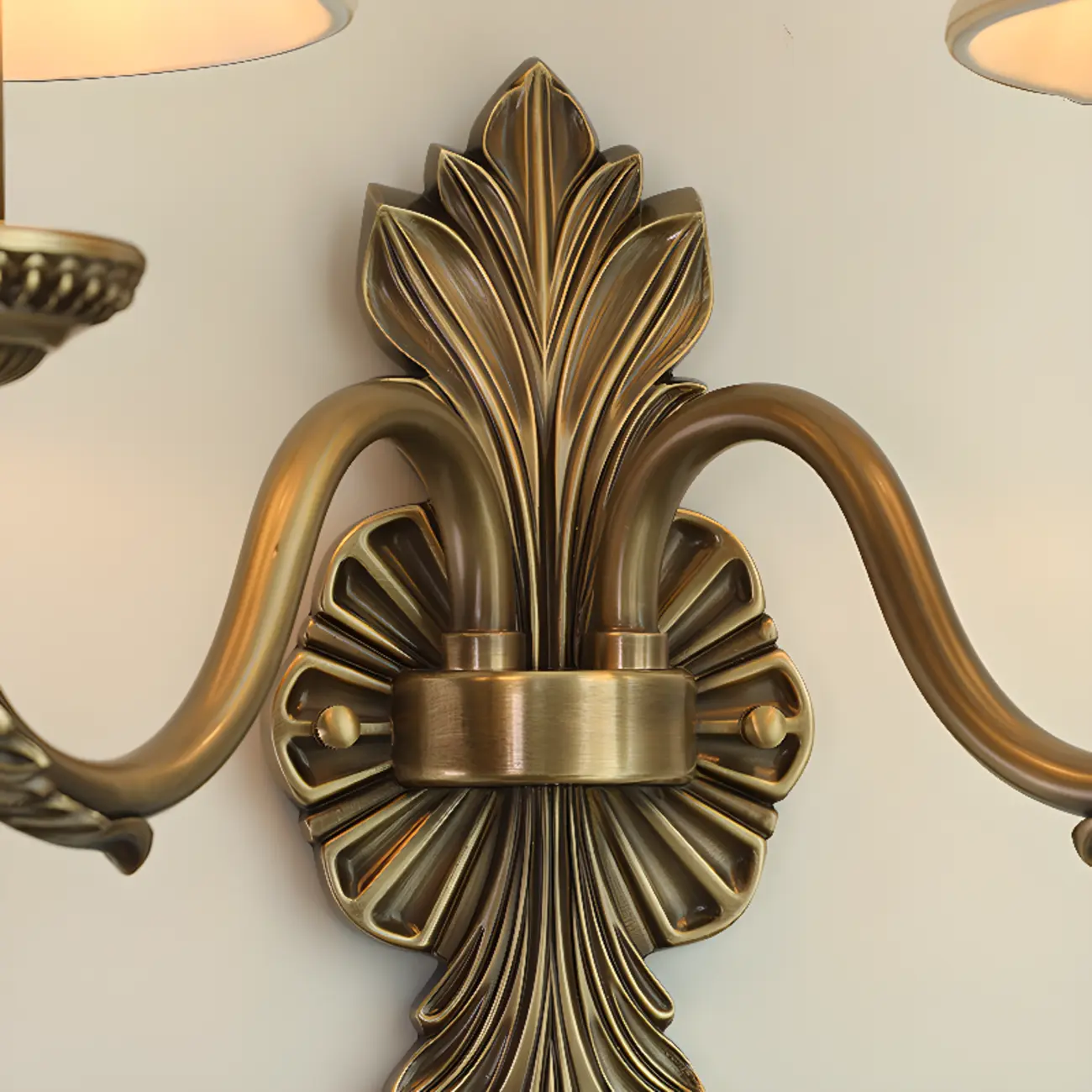 Vintage Beige Brass Candelabra Wall Sconce with LED Light  Image - 12 | homeyfad