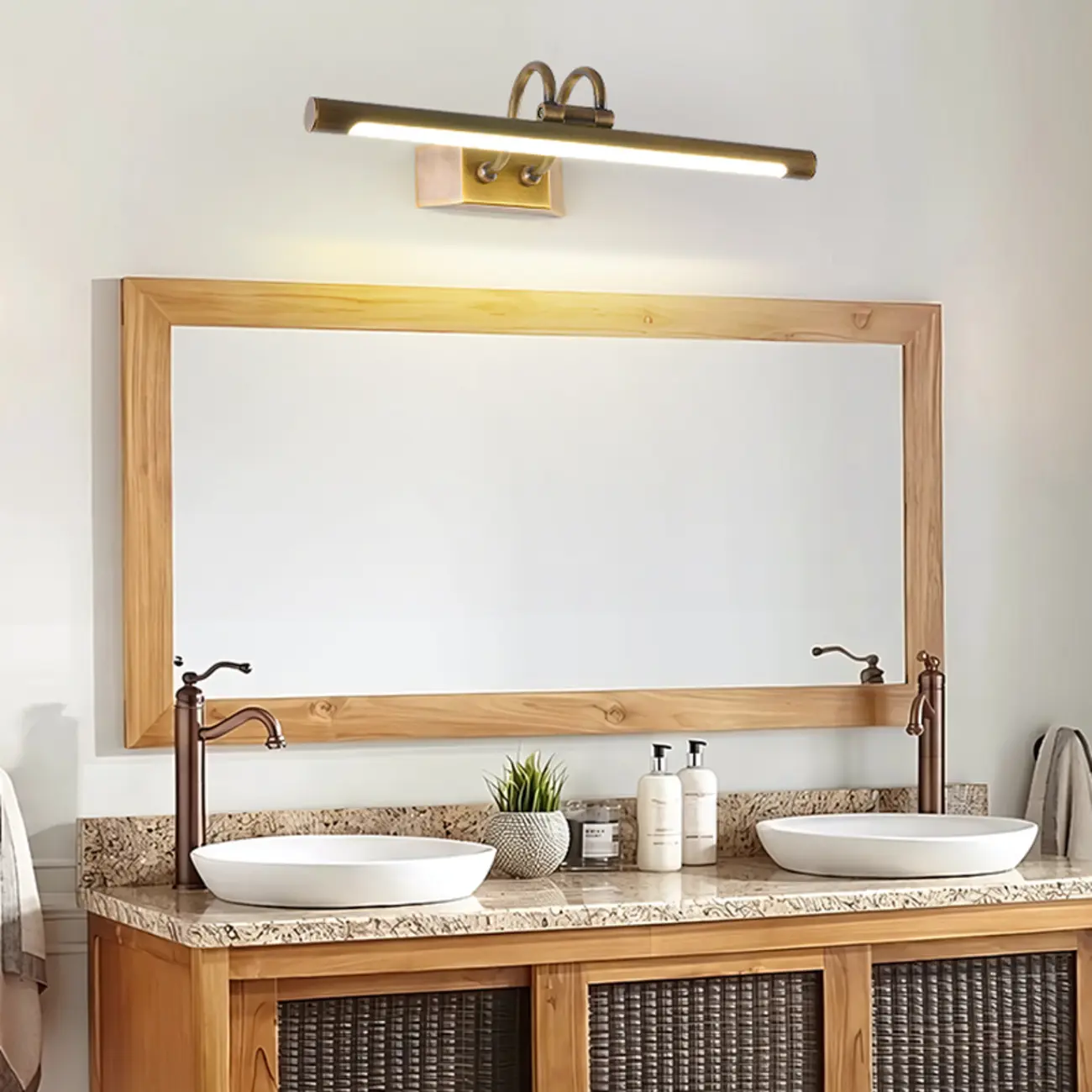 Modern Brass Tube LED Vanity Mirror Lamp Bathroom Light | homeyfad