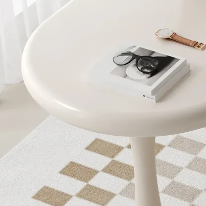 Modern Light Wooden Oval Home Office Desk with 3-Drawers Image - 9