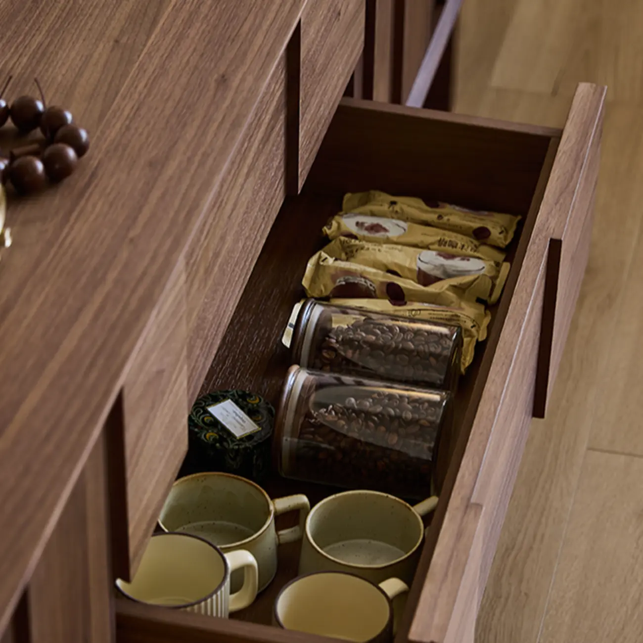 79" Brown Rectangle Wooden TV Stand with Drawer Image - 9 | homeyfad