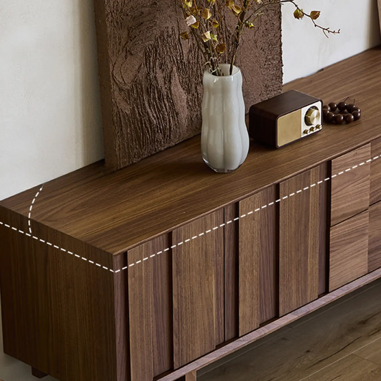 79" Brown Rectangle Wooden TV Stand with Drawer Image - 11 | homeyfad