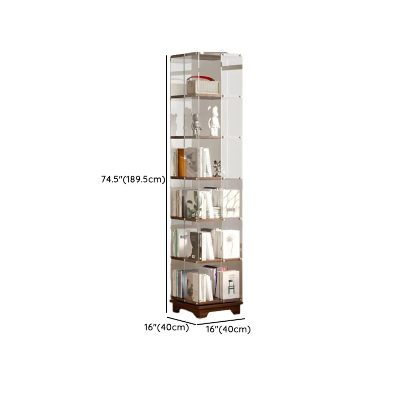 Art Deco Square Timber Shelf Glass Panel Swivel Chest #size | homeyfad