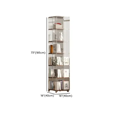 Art Deco Square Timber Shelf Glass Panel Swivel Chest Image - 19