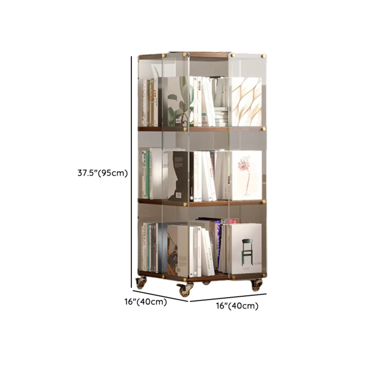 Art Deco Square Timber Shelf Glass Panel Swivel Chest Image - 20 | homeyfad