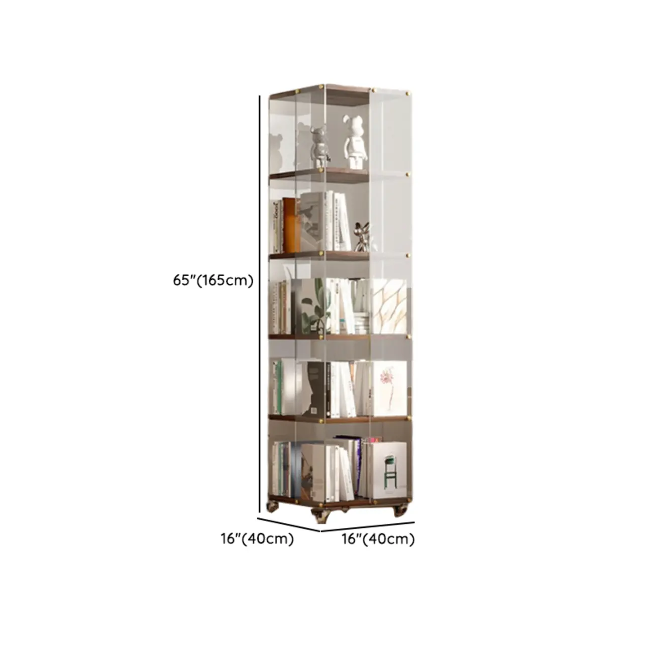 Art Deco Square Timber Shelf Glass Panel Swivel Chest Image - 21 | homeyfad