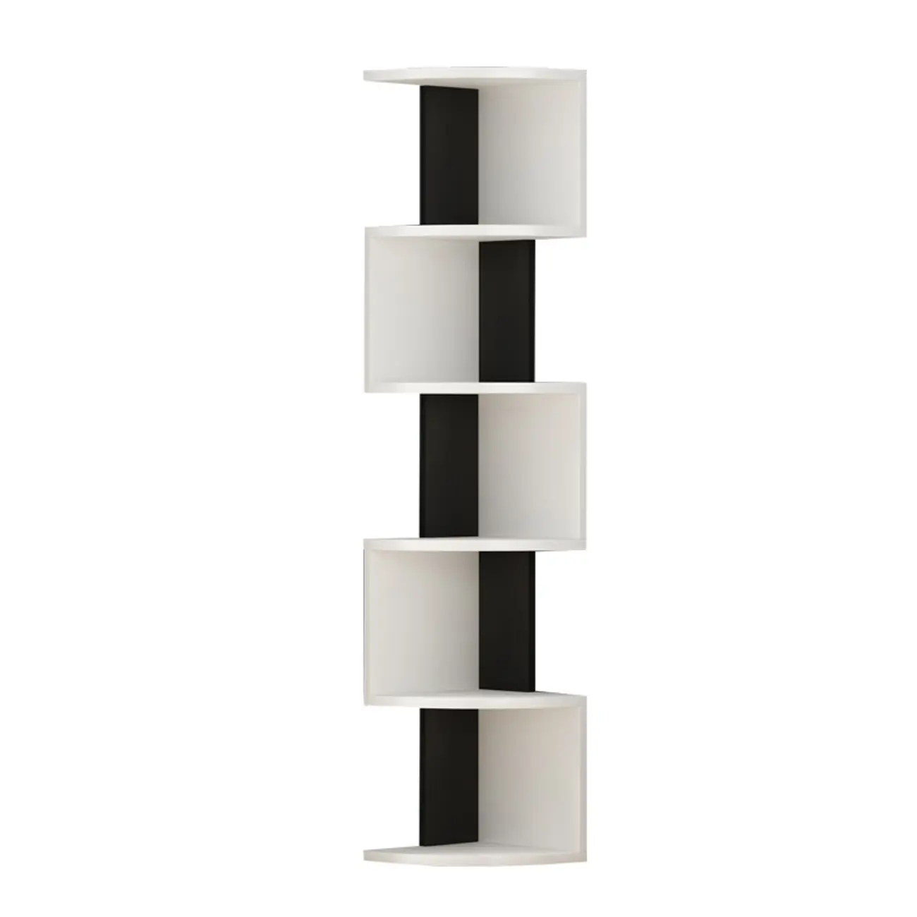 Modern Black White Wooden Living Room Corner Cabinet Image - 6 | homeyfad