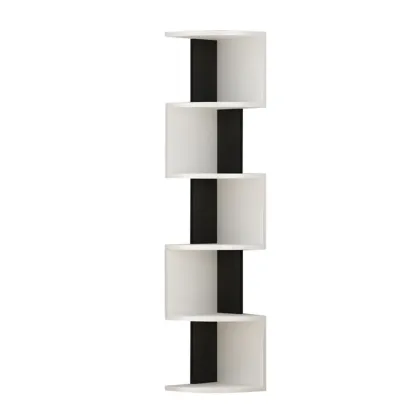 Modern Black White Wooden Living Room Corner Cabinet Image - 6