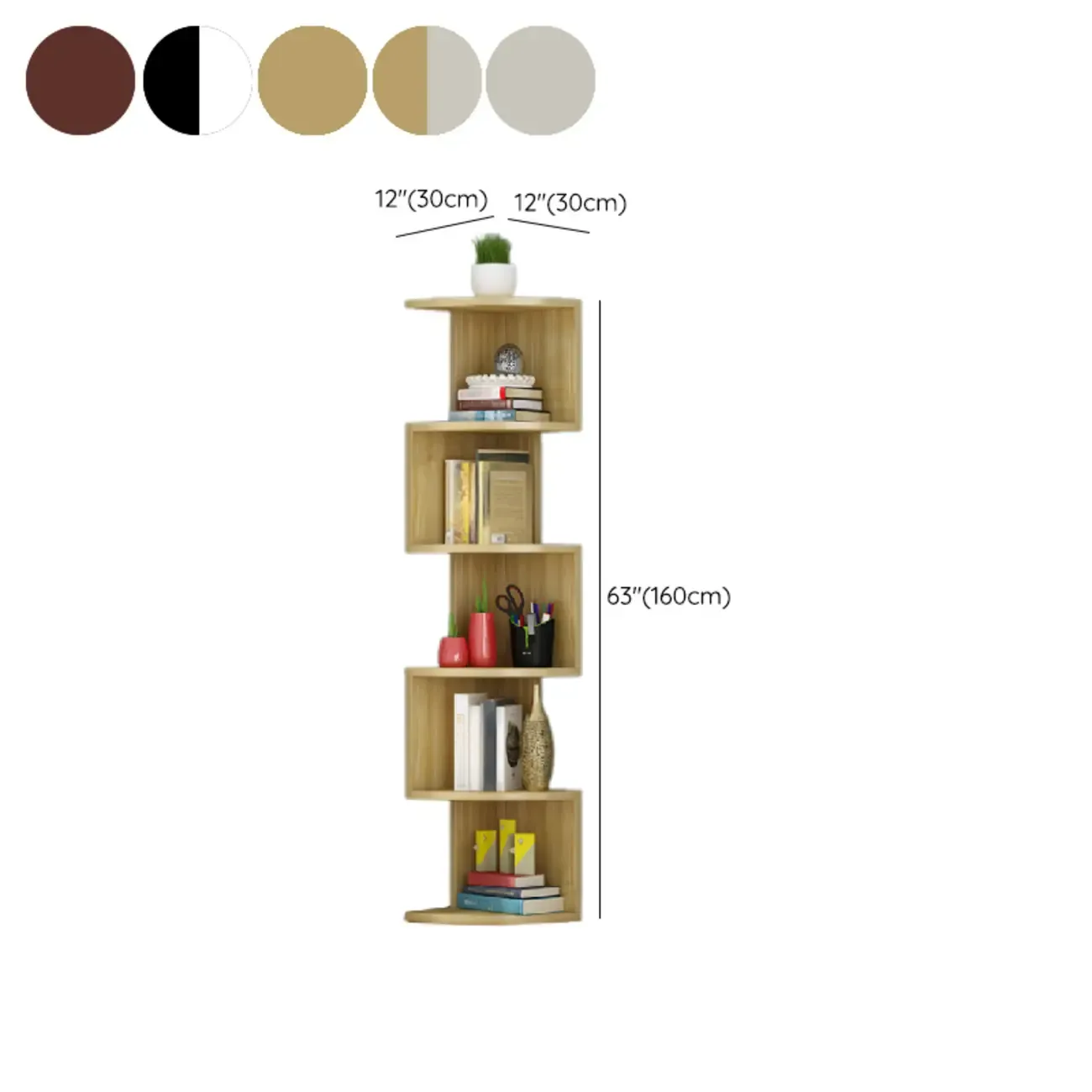 Modern Black White Wooden Living Room Corner Cabinet Image - 13