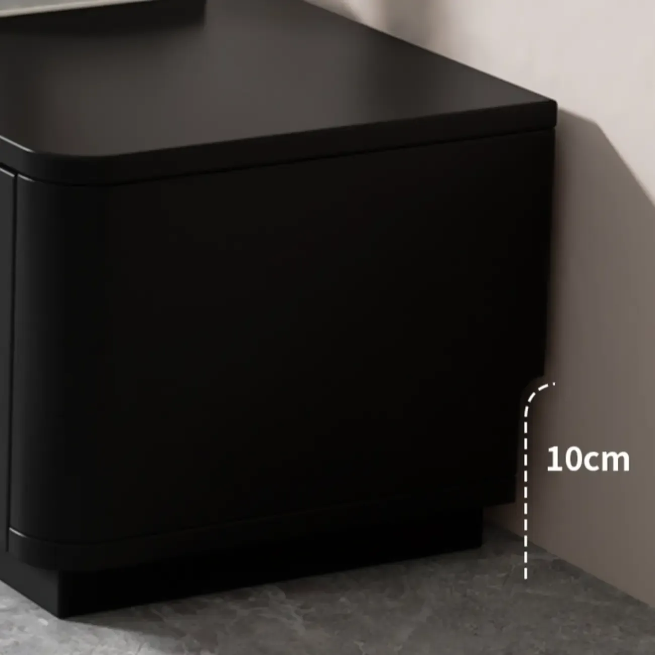 Black Rectangle Wood TV Stand with Cable Management Image - 14