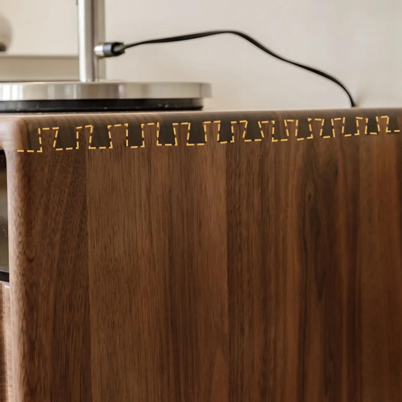 94.5" Scandinavian Walnut TV Stand with Drawers Image - 7 | homeyfad