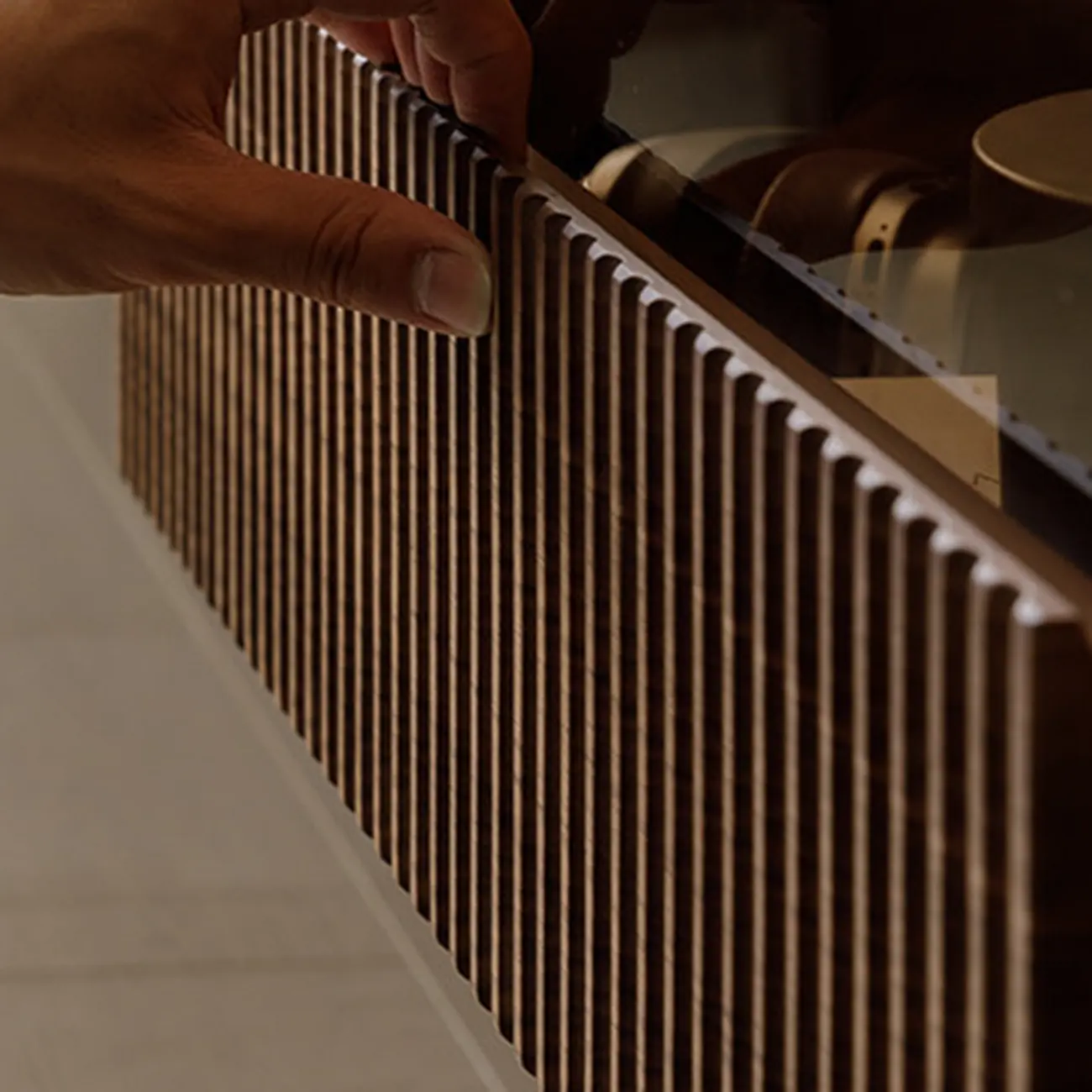 94.5" Scandinavian Walnut TV Stand with Drawers Image - 9 | homeyfad