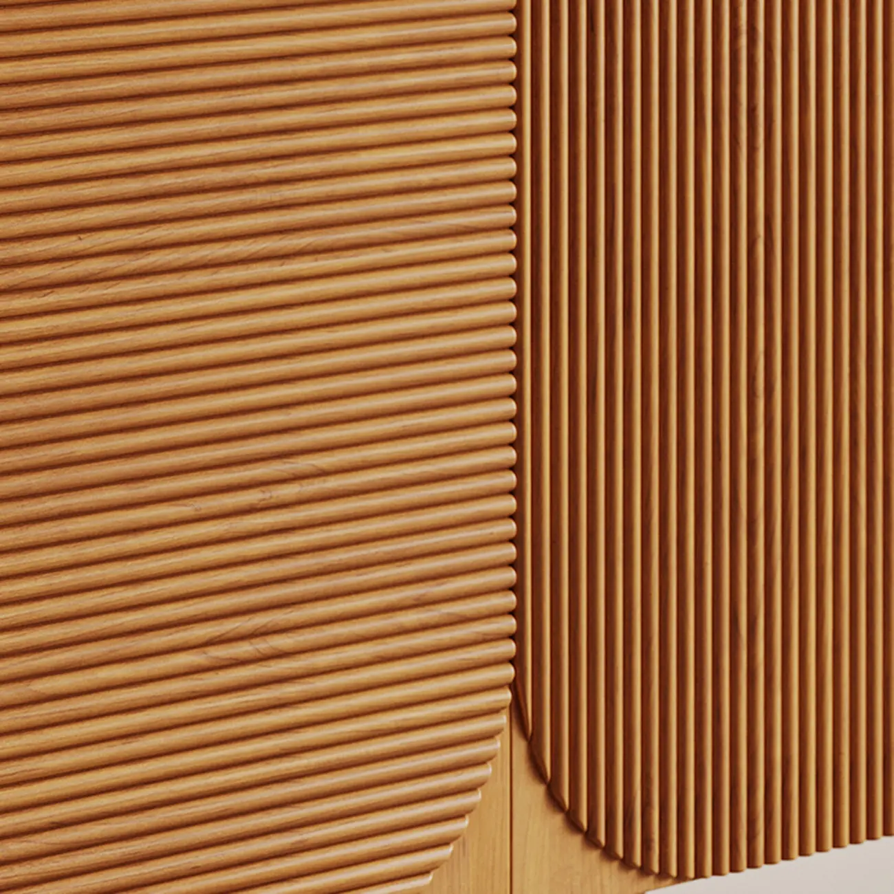 71" Rustic Brown Fluted Wooden TV Stand for Living Room Image - 9 | homeyfad