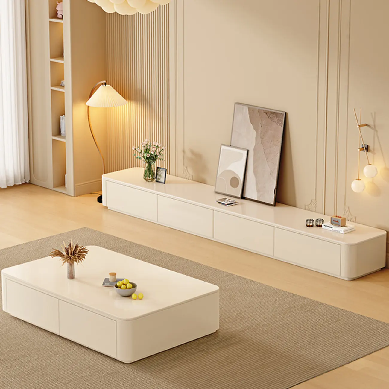 Modern Stone TV Stand with Drawers for Living Room | homeyfad