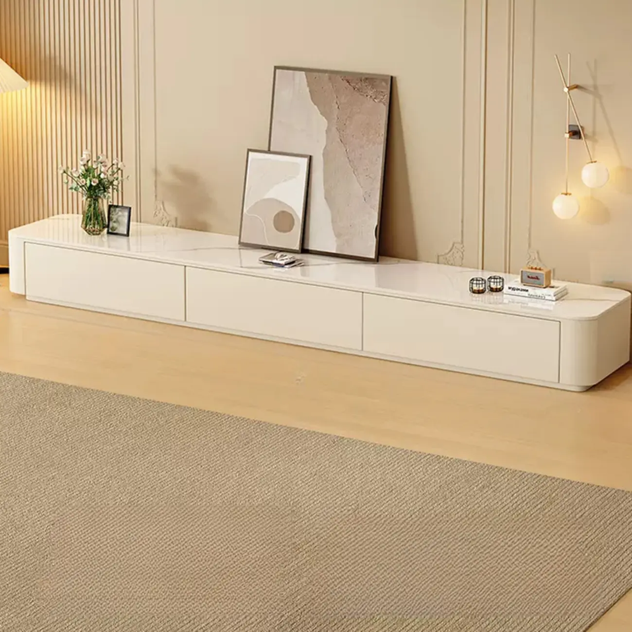 Modern Stone TV Stand with Drawers for Living Room | homeyfad