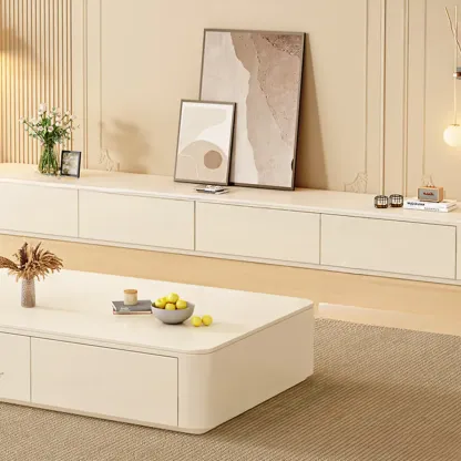 Modern Stone TV Stand with Drawers for Living Room