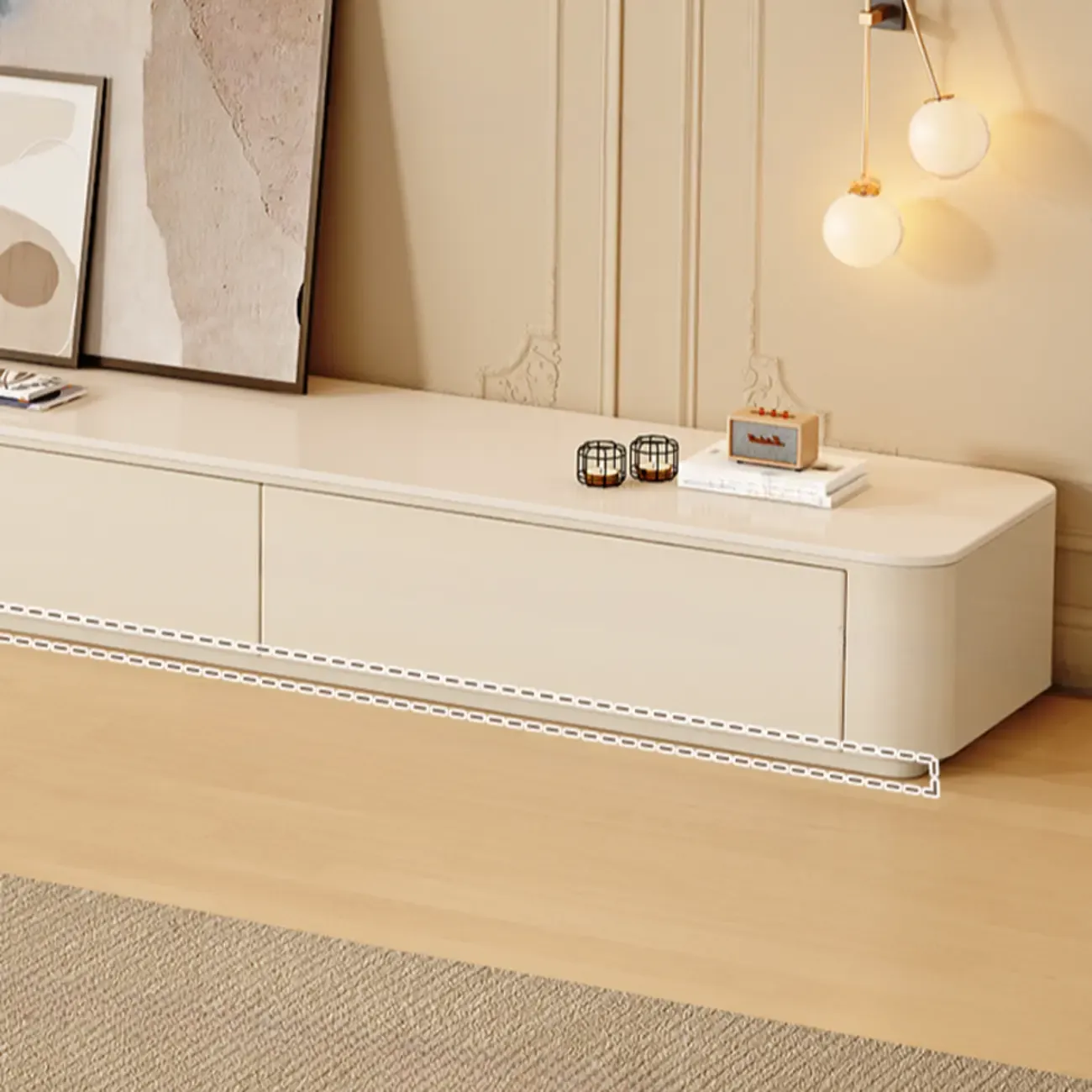 Modern Stone TV Stand with Drawers for Living Room