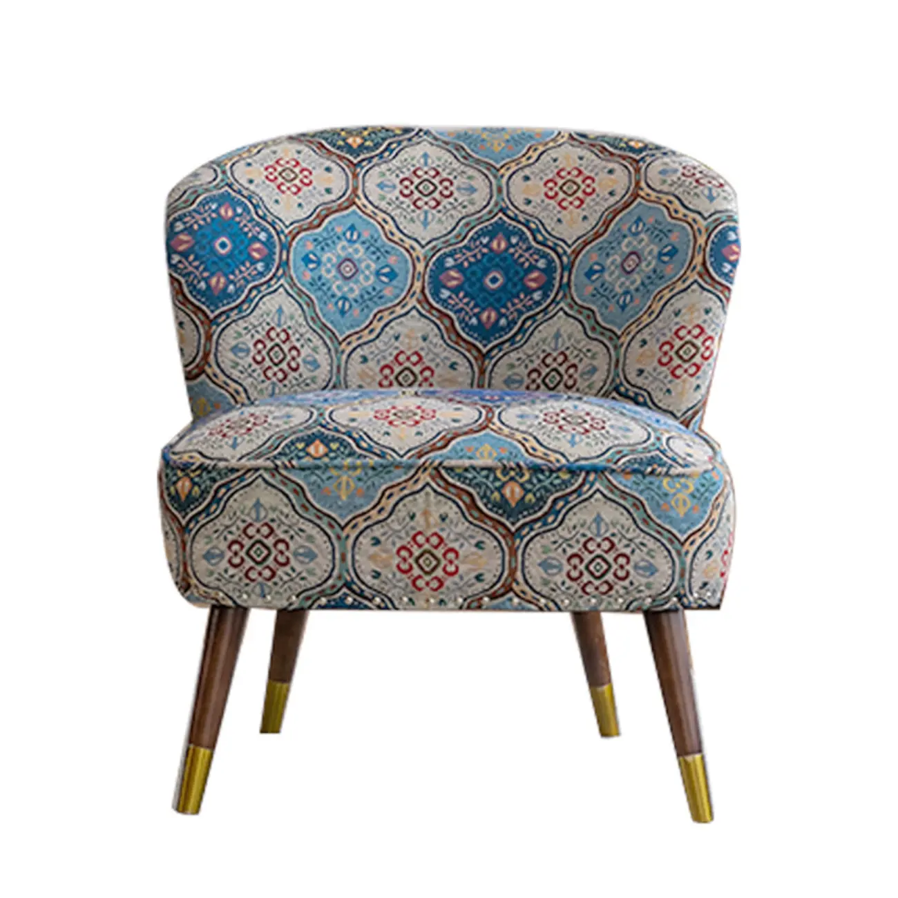 Vintage Bohemian Fabric Accent Chair with Floral Pattern for Home Image - 8 | homeyfad