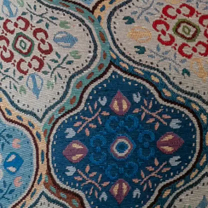 Vintage Bohemian Fabric Accent Chair with Floral Pattern for Home Image - 9