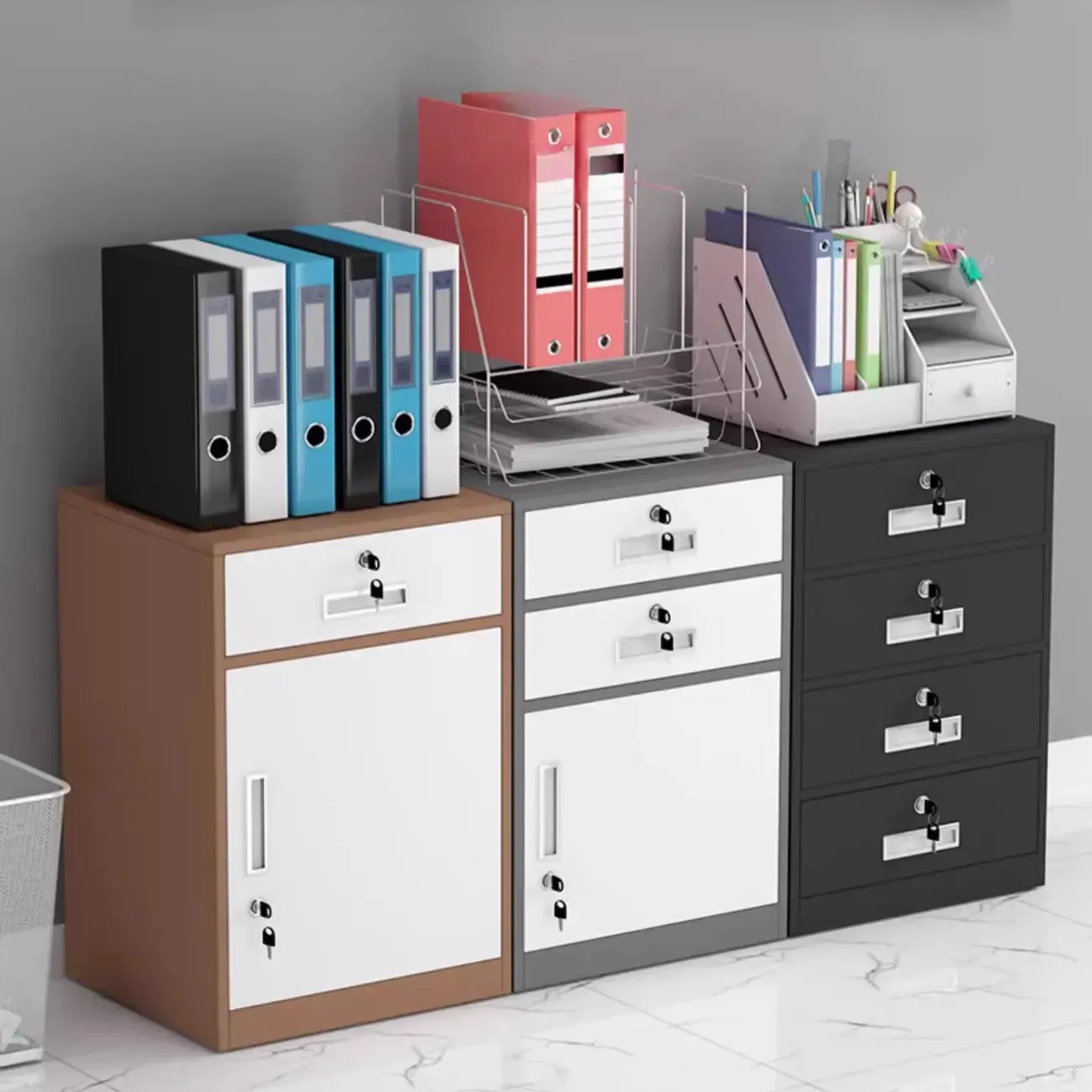 Traditional Steel Vertical Lockable Filing Cabinet for Home Office Image - 1