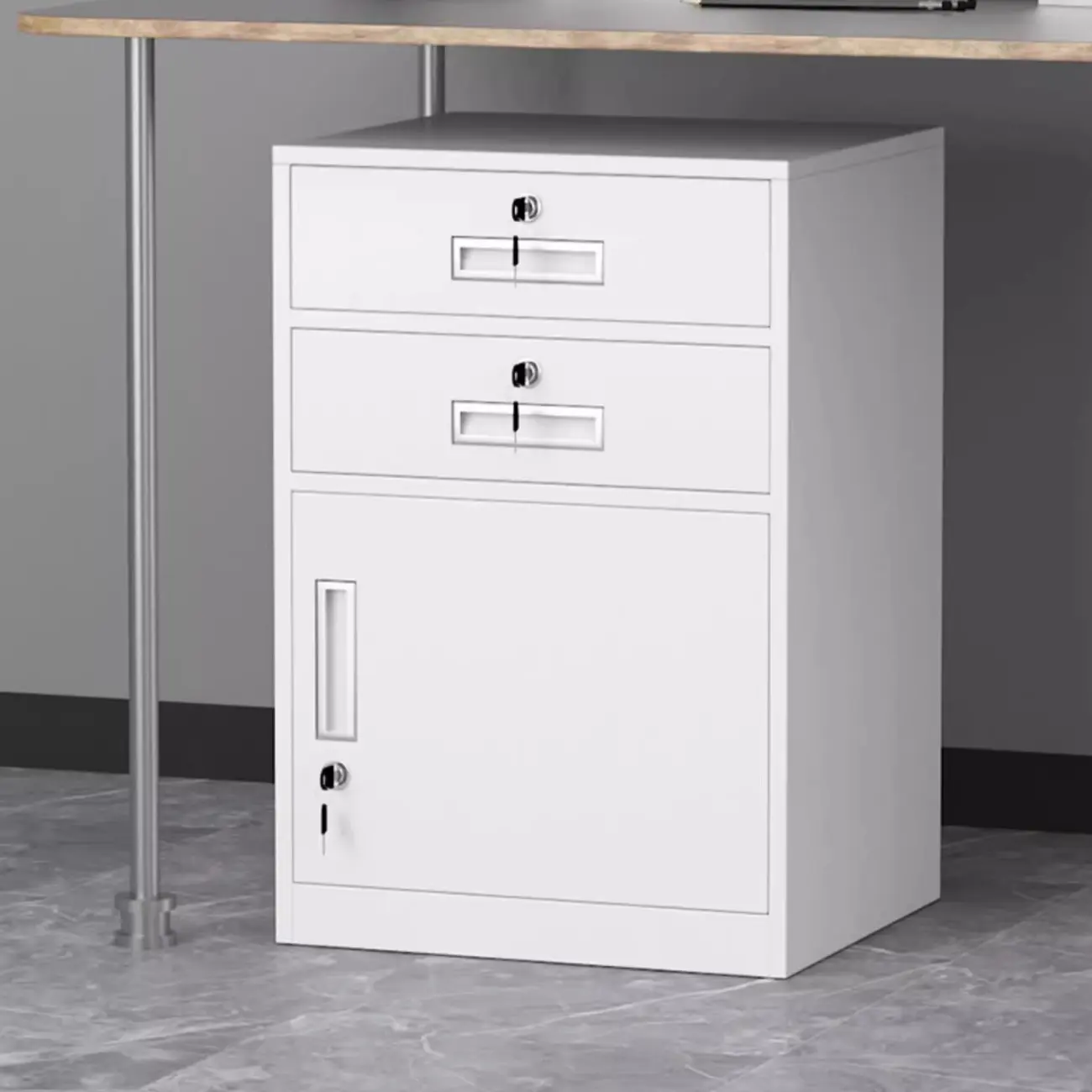 Traditional Steel Vertical Lockable Filing Cabinet for Home Office Image - 3 | homeyfad