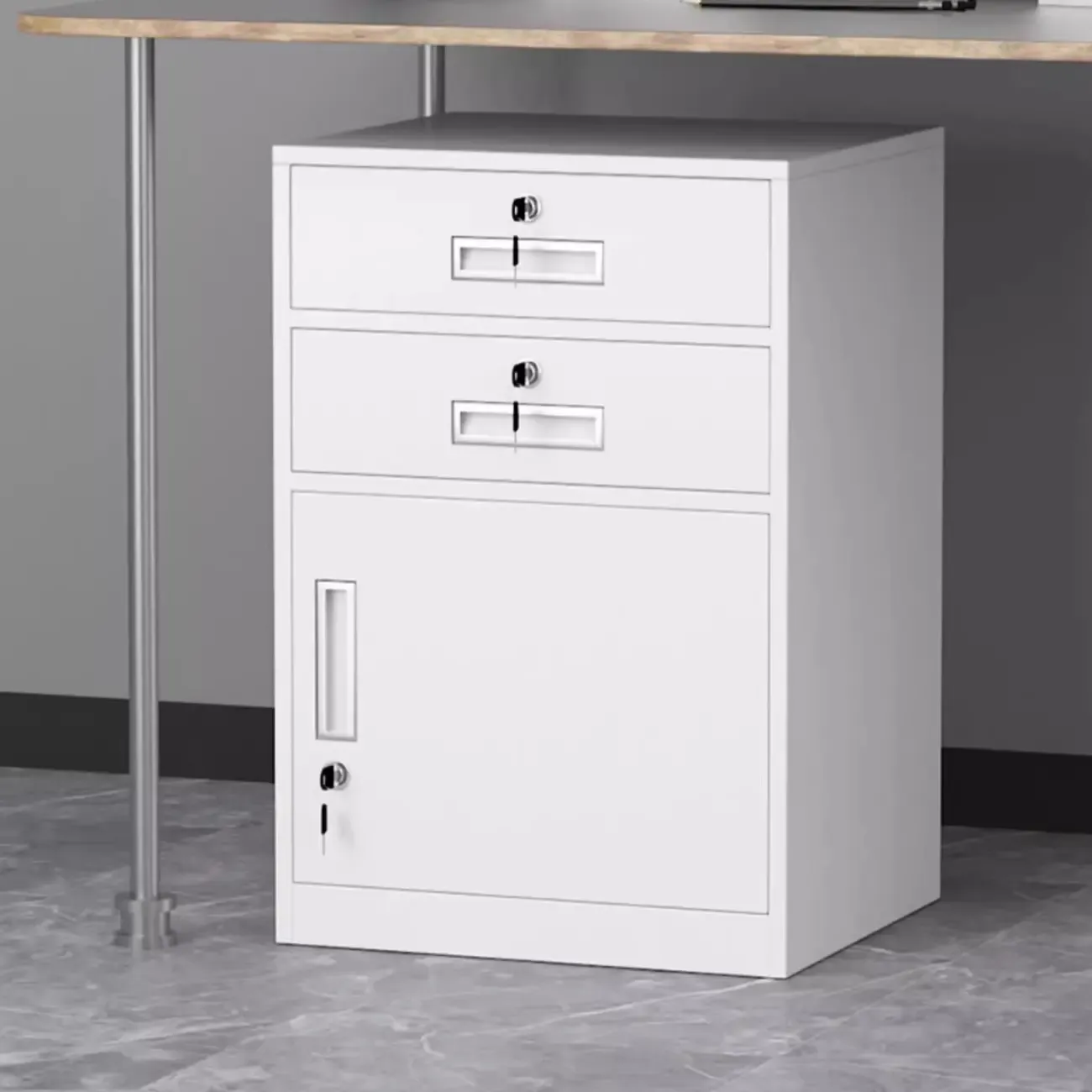 Traditional Steel Vertical Lockable Filing Cabinet for Home Office Image - 3