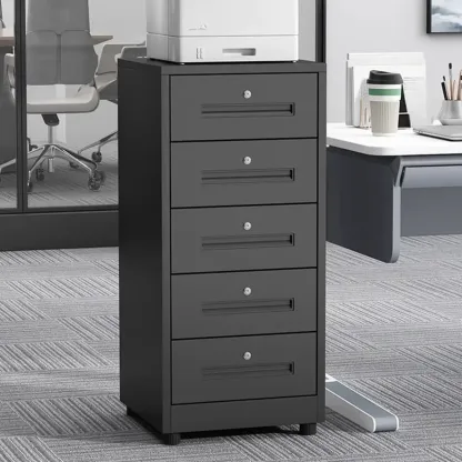 Traditional Steel Vertical Lockable Filing Cabinet for Home Office Image - 6
