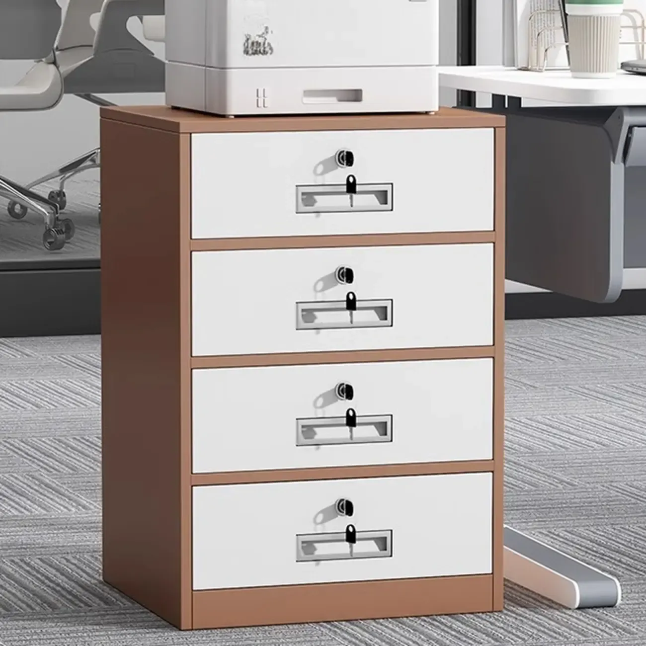 Traditional Steel Vertical Lockable Filing Cabinet for Home Office Image - 10