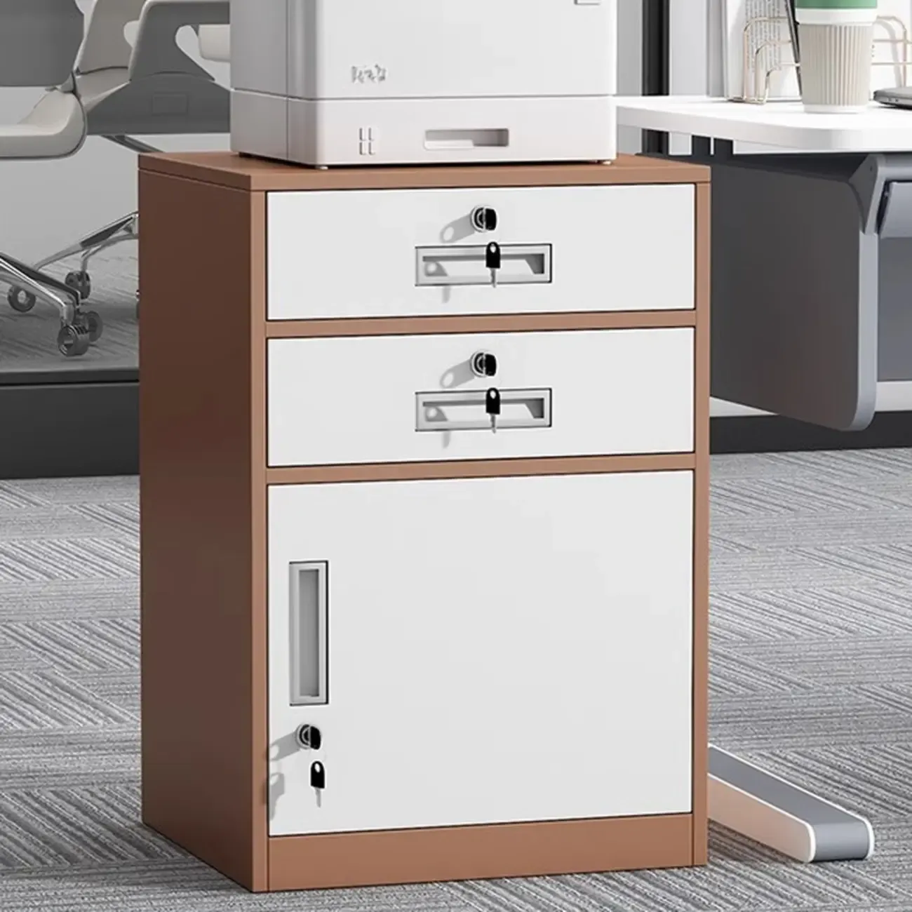 Traditional Steel Vertical Lockable Filing Cabinet for Home Office Image - 11