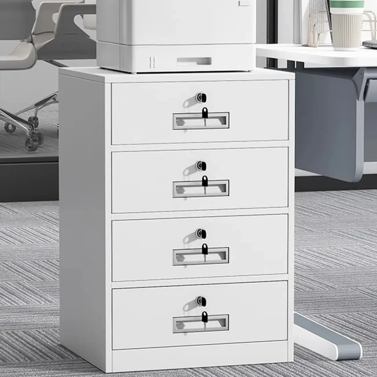 Traditional Steel Vertical Lockable Filing Cabinet for Home Office Image - 15