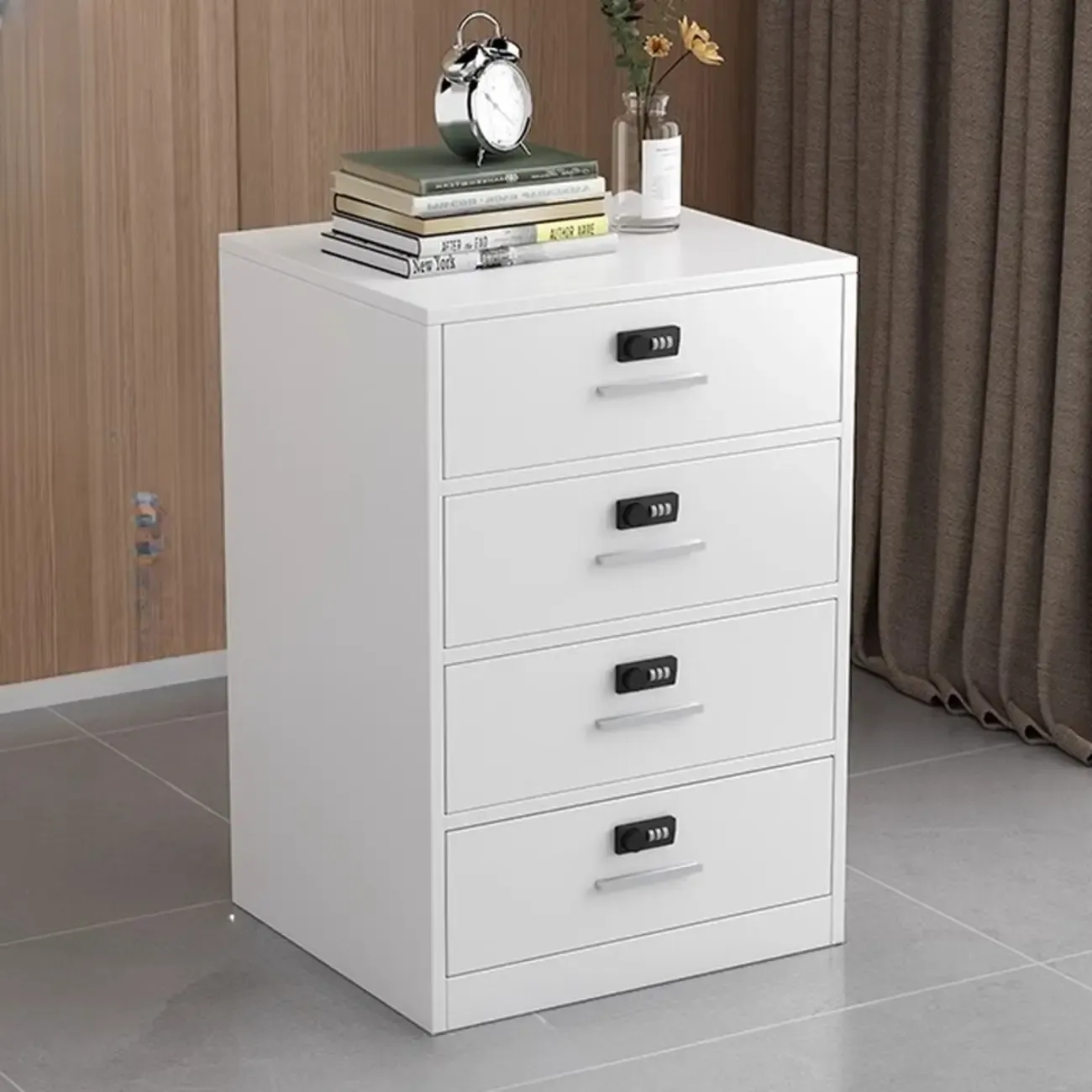 Traditional Steel Vertical Lockable Filing Cabinet for Home Office Image - 17