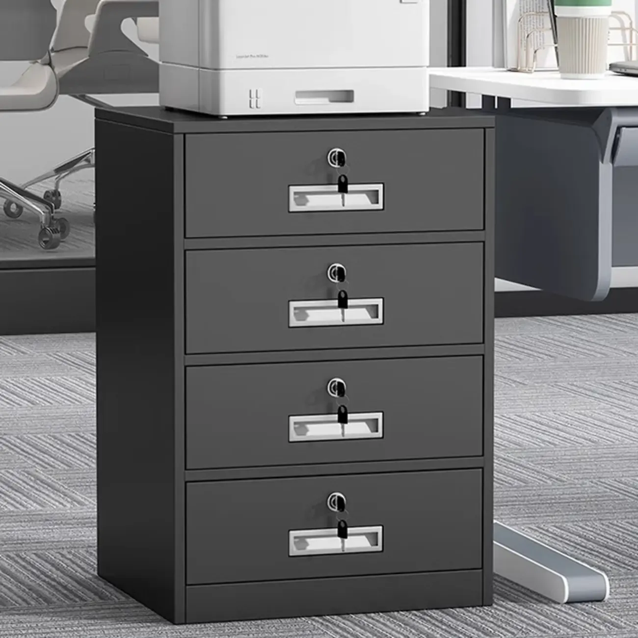 Traditional Steel Vertical Lockable Filing Cabinet for Home Office Image - 18