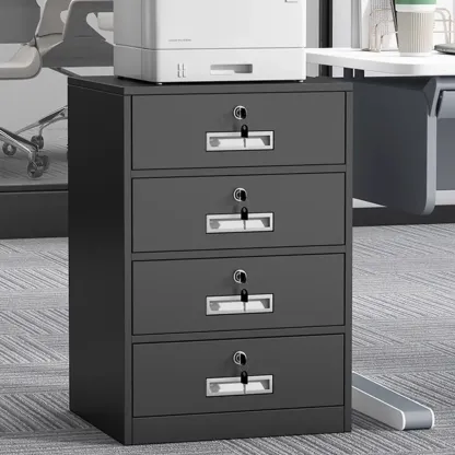 Traditional Steel Vertical Lockable Filing Cabinet for Home Office Image - 18