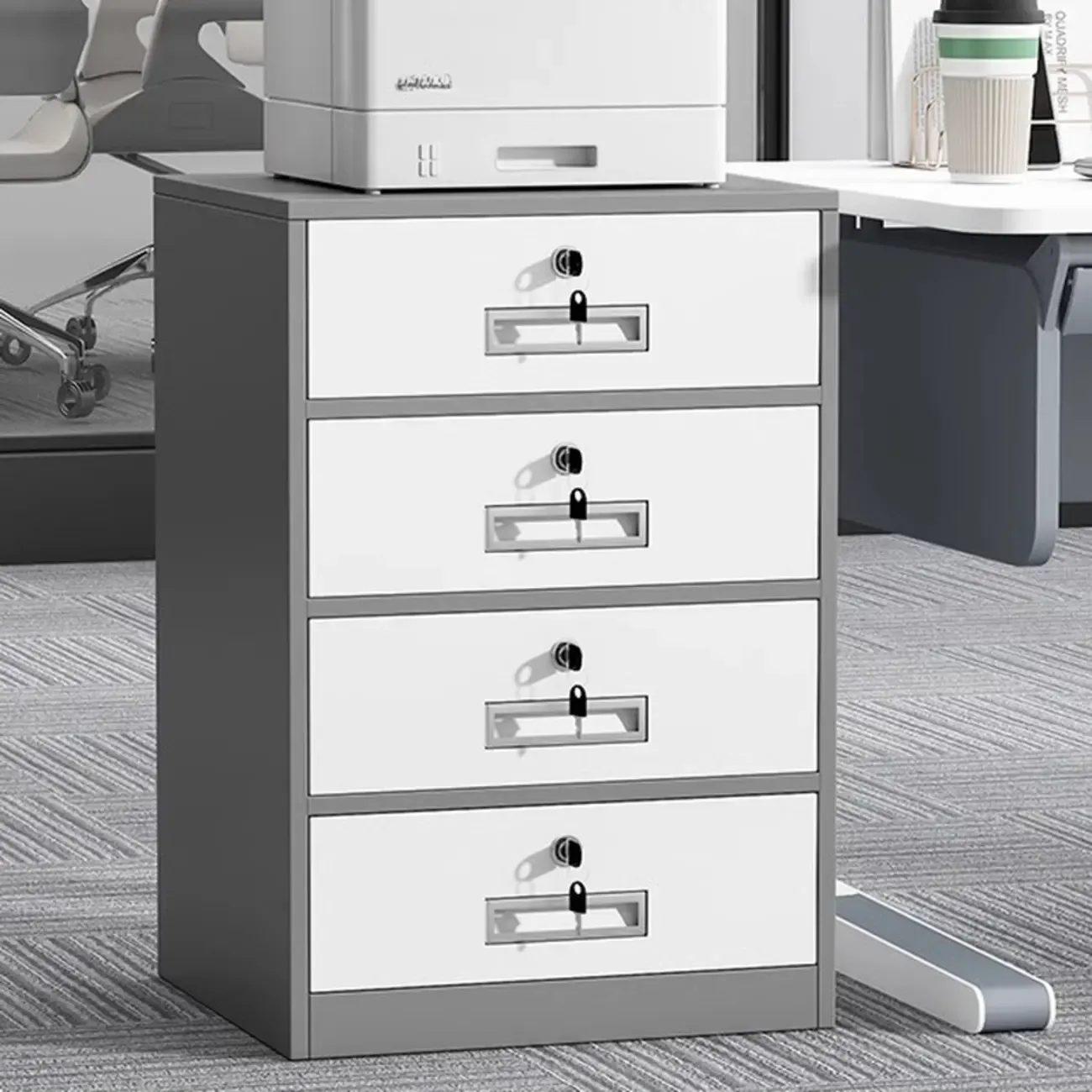 Traditional Steel Vertical Lockable Filing Cabinet for Home Office Image - 20