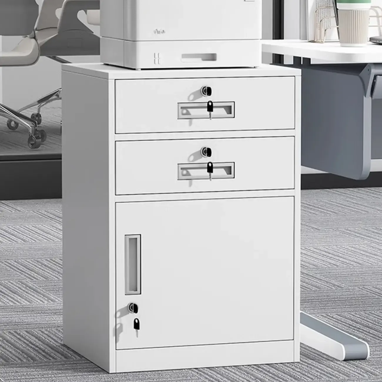 Traditional Steel Vertical Lockable Filing Cabinet for Home Office Image - 21