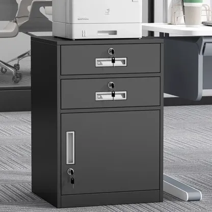 Traditional Steel Vertical Lockable Filing Cabinet for Home Office Image - 22