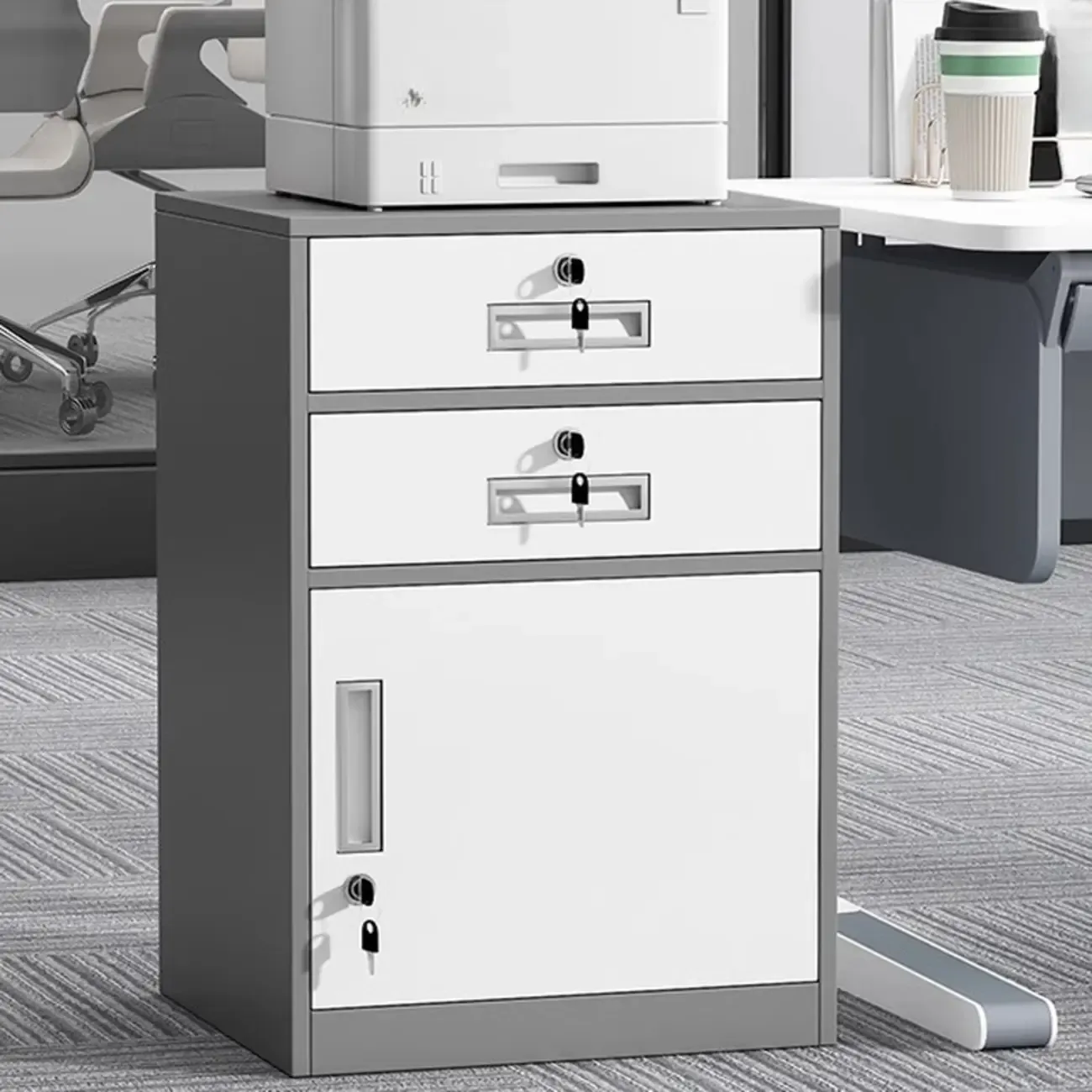 Traditional Steel Vertical Lockable Filing Cabinet for Home Office Image - 23