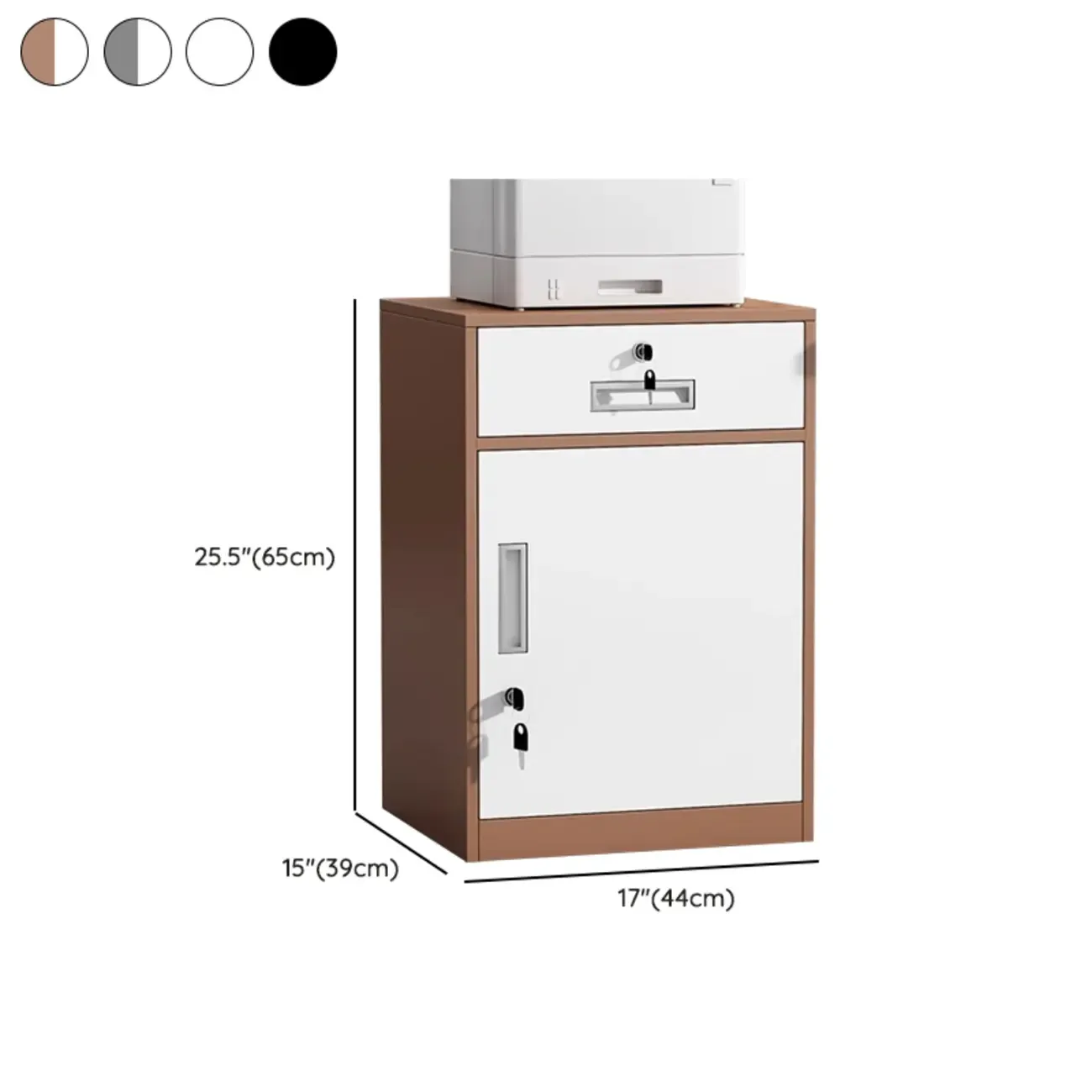 Traditional Steel Vertical Lockable Filing Cabinet for Home Office #size