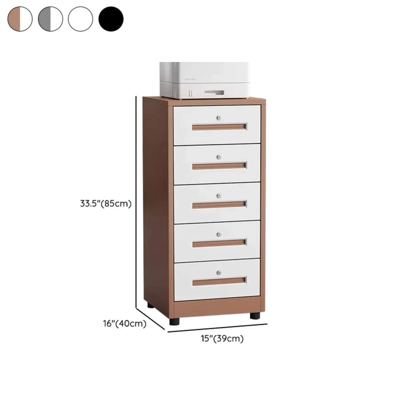 Traditional Steel Vertical Lockable Filing Cabinet for Home Office Image - 41
