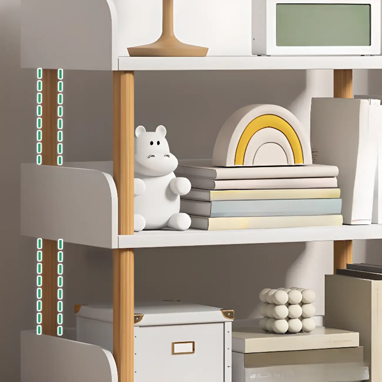 Vertical Natural Multi-Shelf Open Back Wood Bookcase Image - 25